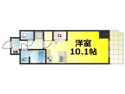 MELDIA CREST TAPP NAMBA ウエスト(ワンルーム/4階)の間取り写真