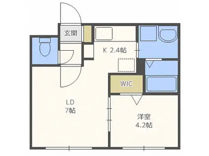 セレッソ北円山(1LDK/2階)の間取り写真