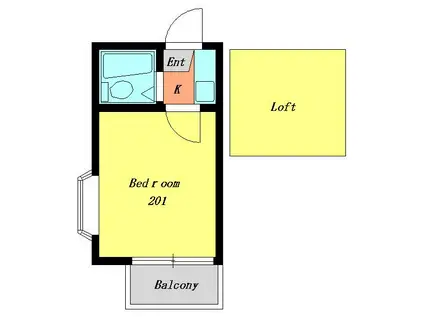 セドルハイム世田谷(1K/2階)の間取り写真