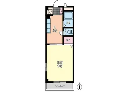 すとりーむ問屋町B(1K/2階)の間取り写真