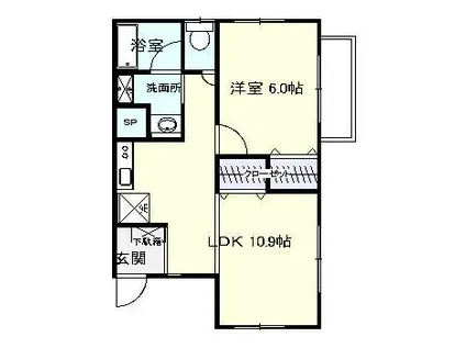 アヴォンリーB(1LDK/2階)の間取り写真