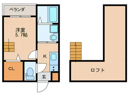 SUNLITGARDEN(1K/1階)の間取り写真