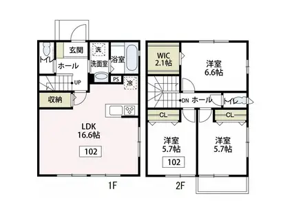 ボヌール相模大野IV(3LDK/1階)の間取り写真