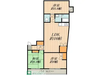 明幸ハイツ(3LDK/4階)の間取り写真