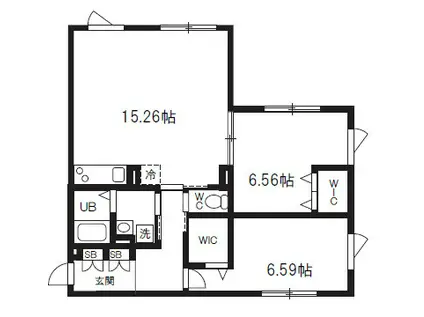 エルファーロ大井町(2LDK/4階)の間取り写真