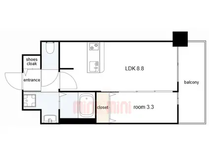 アドバンス神戸パーチェ(1LDK/2階)の間取り写真