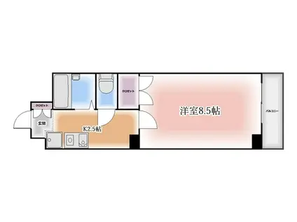 グレーシアス・川名(1K/3階)の間取り写真