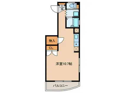 梅田ハイツ(ワンルーム/3階)の間取り写真