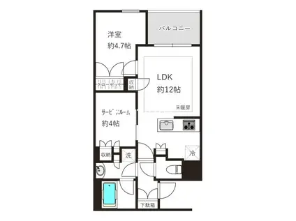 サンウッド浜田山(1SLDK/5階)の間取り写真