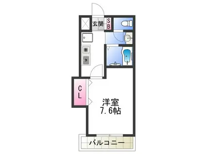 Mプラザ住吉公園弐番館(1K/9階)の間取り写真