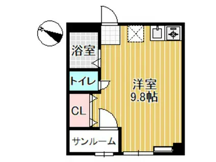 コーポ高橋(ワンルーム/1階)の間取り写真