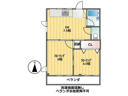 大平コーポ(2DK/3階)の間取り写真