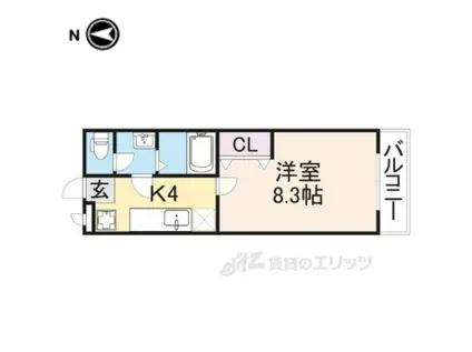 ヴィクトリーⅡ(1K/2階)の間取り写真