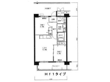 アメニティコート明舞(2LDK/2階)の間取り写真