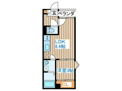 REGALEST ARBRE宮城野(1LDK/2階)の間取り写真