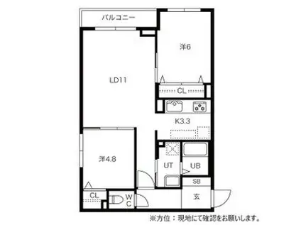 Eハイム(2LDK/1階)の間取り写真