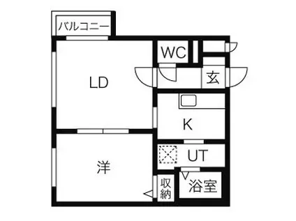 エルサコート澄川(1LDK/3階)の間取り写真