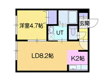 鹿鳴館IV(1LDK/3階)の間取り写真