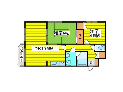 アクアトピア桜(2LDK/1階)の間取り写真