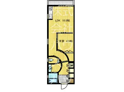ROOMS(1LDK/1階)の間取り写真