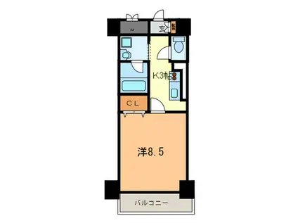 リラシオ西明石駅前(1K/8階)の間取り写真