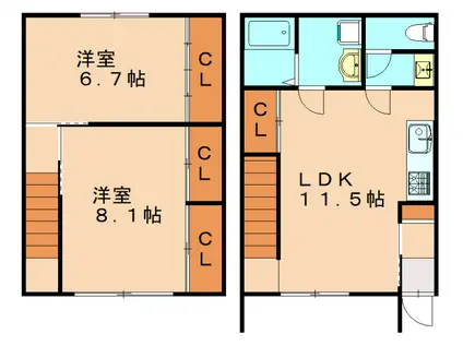 LEON REGALO(2LDK/1階)の間取り写真