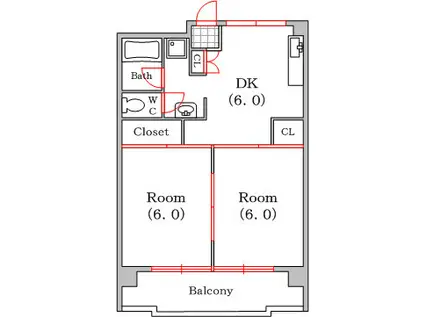 シティーライフ有萬(2DK/8階)の間取り写真
