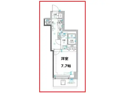 ユリカロゼ五反野III(1K/3階)の間取り写真