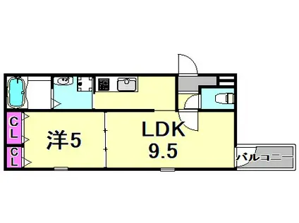 フジパレス武庫川V番館(1LDK/1階)の間取り写真