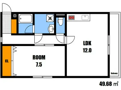 ATHOUSEⅡ(1LDK/2階)の間取り写真