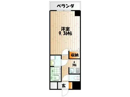 ベルガモット門司駅前(1K/3階)の間取り写真