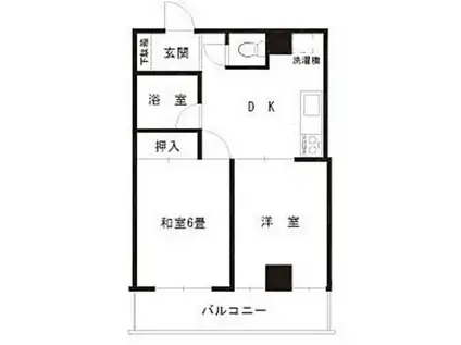 千石米山ビル(2DK/2階)の間取り写真