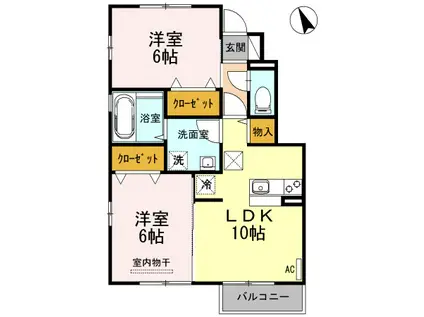 ソルト・レイク(2LDK/1階)の間取り写真