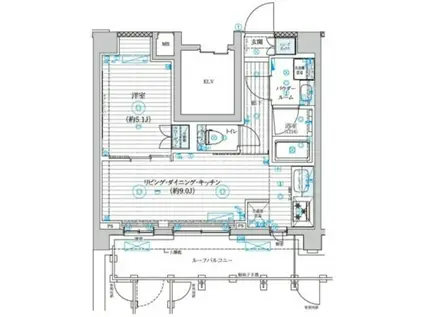 ジェノヴィア世田谷砧II(1LDK/4階)の間取り写真
