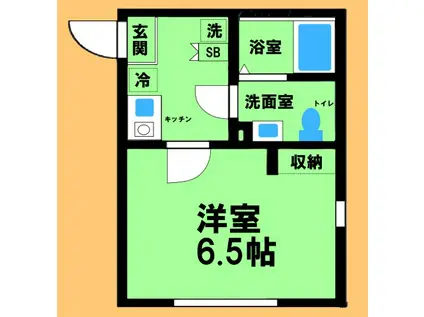 ベリエ相模原(1K/3階)の間取り写真