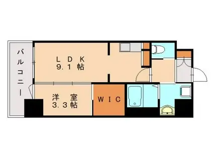 アトリオフラッツ春日原(1LDK/5階)の間取り写真