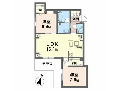 ベル エ ロンプラージュ(2LDK/1階)の間取り写真