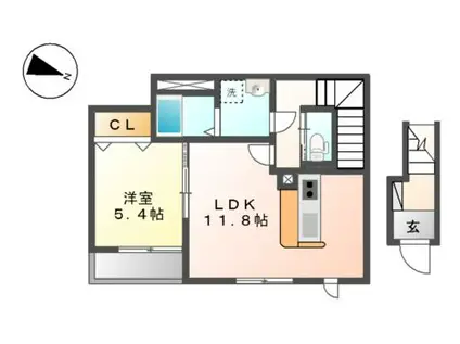 コリーナ本郷台(1LDK/2階)の間取り写真