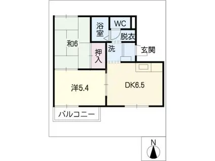サンハイツ矢橋(2DK/2階)の間取り写真