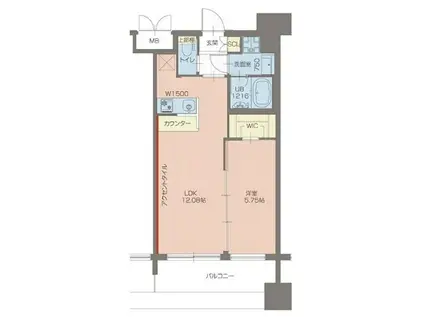 プレジオ東三国(1LDK/4階)の間取り写真