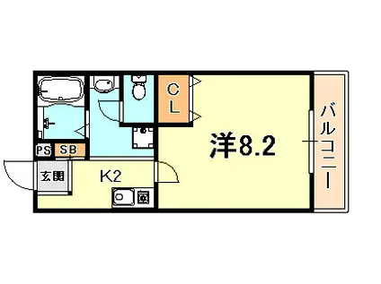 御影雅ハイツ(1K/1階)の間取り写真