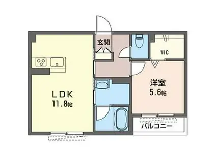 グラン・レーヴェA(1LDK/2階)の間取り写真