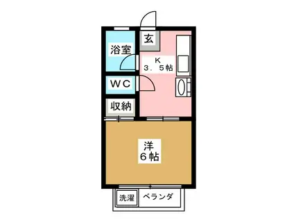 安藤ビル(1K/3階)の間取り写真