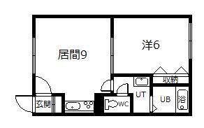 メゾン東421(1LDK/2階)の間取り写真