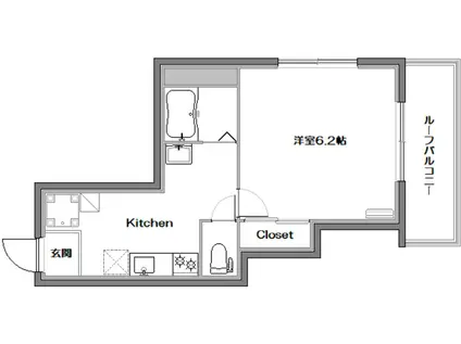PASTEL三軒茶屋(1K/3階)の間取り写真