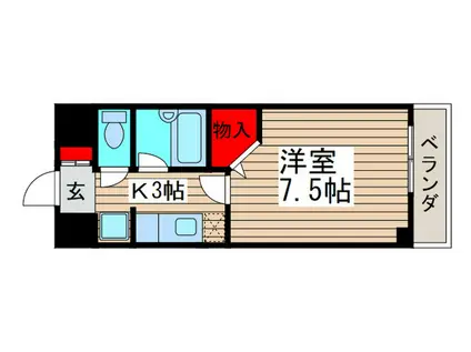 ヴィラ・ロクロー(1K/4階)の間取り写真