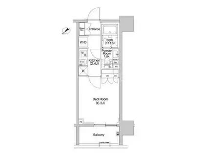 コンフォリア品川イースト(1K/6階)の間取り写真