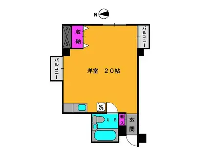 メゾンポルト(ワンルーム/4階)の間取り写真