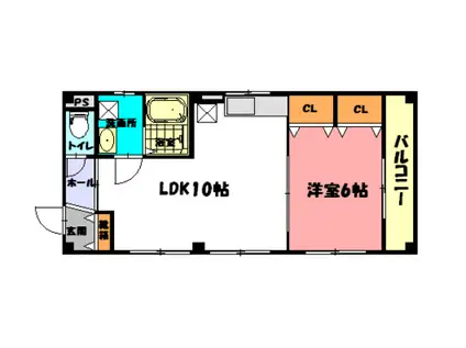 ソレアードⅢ(1LDK/2階)の間取り写真