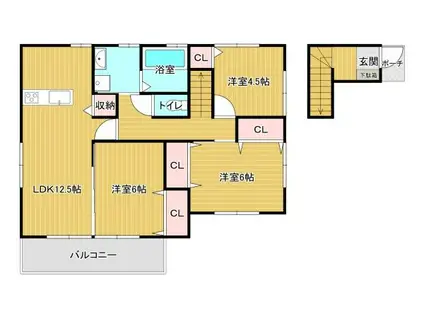ＪＲ篠栗線 天道駅 徒歩30分 2階建 新築(3LDK/2階)の間取り写真